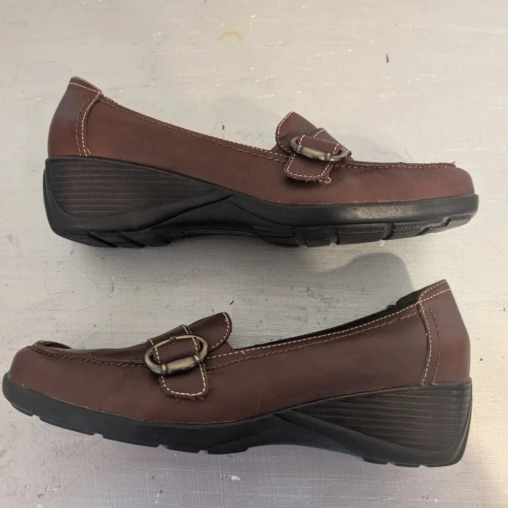 Womens Naturalizer Brown Leather Bit Style Accent Loafer Shoes Sz 8.5M - Picture 6 of 12